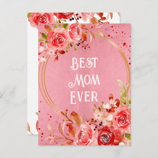 ピンク牡丹最高の母常フローラフレーム ポストカード (正面/裏面)