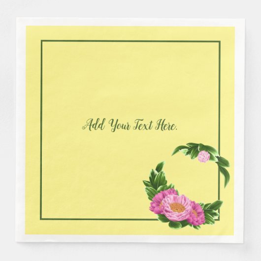 ピンク牡丹紙ナプキン (正面)