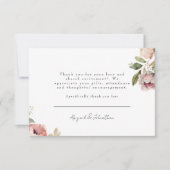ピンク牡丹結婚のメッセージフラットサンキューカード サンキューカード (正面)