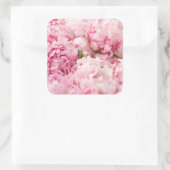 ピンク牡丹結婚式用シール スクエアシール (バッグ)
