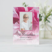 ピンク牡丹花葬祭記念悔やみや弔慰 サンキューカード (スタンド正面)