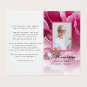 ピンク牡丹花葬祭記念祈りの言葉 名刺 (外部フラット)