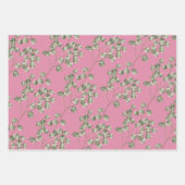 ピンク牡丹誕生日包装紙シート ラッピングペーパーシート (正面3)
