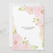 ピンク牡丹金ゴールドクロス最初の聖餐式 招待状 (裏面)