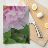 ピンク牡丹 キッチンタオル (四つ折り)