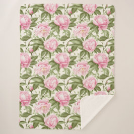 ピンク牡丹 シェルパブランケット