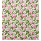 ピンク牡丹 シャワーカーテン (正面)