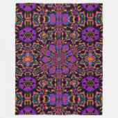 ピンク牡丹 フリースブランケット (正面)