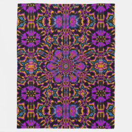 ピンク牡丹 フリースブランケット