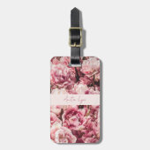 ピンク牡丹 ラゲッジタグ (正面縦)