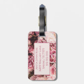 ピンク牡丹 ラゲッジタグ (裏面縦)