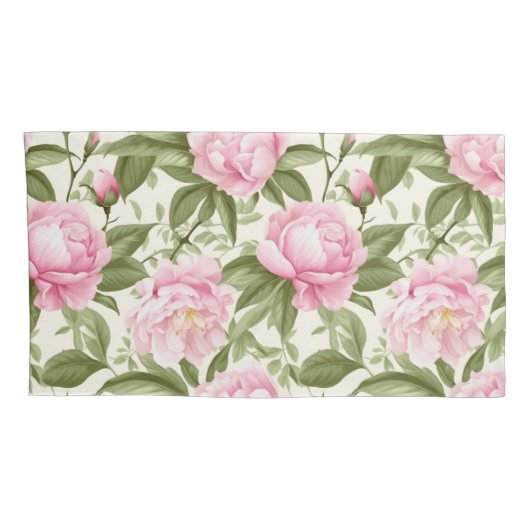 ピンク牡丹 枕カバー (裏面-右)