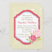 ピンク牡丹(3)招待状 招待状 (正面/裏面)