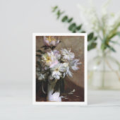 ピンク牡丹in花瓶チャールズコートニーカーラン ポストカード (スタンド正面)