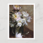 ピンク牡丹in花瓶チャールズコートニーカーラン ポストカード (正面)