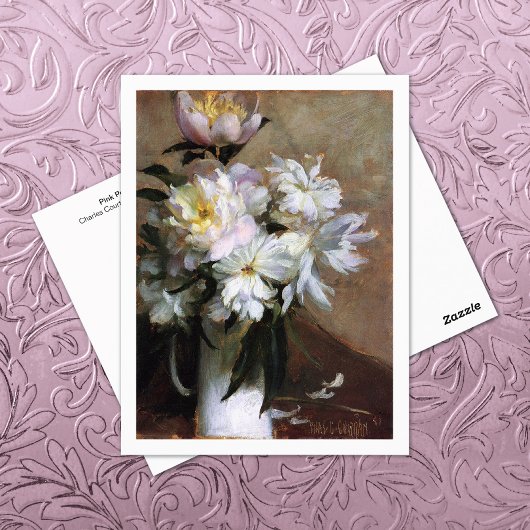 ピンク牡丹in花瓶チャールズコートニーカーラン ポストカード