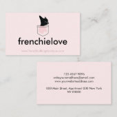 ピンク犬の子犬のポケットかわいいブフランスのルドッグ 名刺 (正面/裏面)
