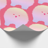 ピンク犬、犬の芸術、ポメラニア犬の包装紙 ラッピングペーパー (角)