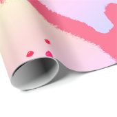 ピンク犬、犬の芸術、ポメラニア犬の包装紙 ラッピングペーパー (ロールコーナー)