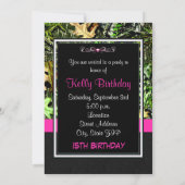 ピンク狩り迷彩柄バースデーパーティ招待状 招待状 (裏面)