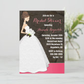 ピンク狩り迷彩柄ブライダルシャワー招待状 招待状 (スタンド正面)