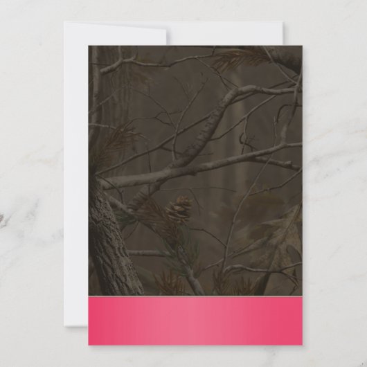 ピンク狩り迷彩柄ブライダルシャワー招待状 招待状 (裏面)