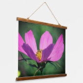 ピンク独身ののコスモスの花を開花 吊り下げ型タペストリー (傾斜あり)