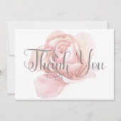 ピンク独身ののバラの花結婚の サンキューカード (正面)
