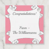 ピンク独身ののバラの花 フェイバータグ (裏面)