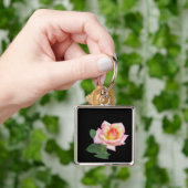 ピンク独身ののバラ キーホルダー (手)