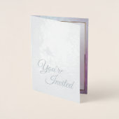 ピンク独身ののバラ/金の箔 箔カード (正面)