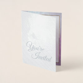 ピンク独身ののバラ/金の箔 箔カード