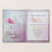 ピンク独身ののバラ/金の箔 箔カード (内部)