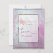 ピンク独身ののバラ/金ゴールドのトリム ノートカード (裏面)