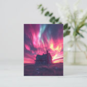 ピンク独身のの北の空の家 ポストカード (スタンド正面)