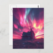 ピンク独身のの北の空の家 ポストカード (正面/裏面)