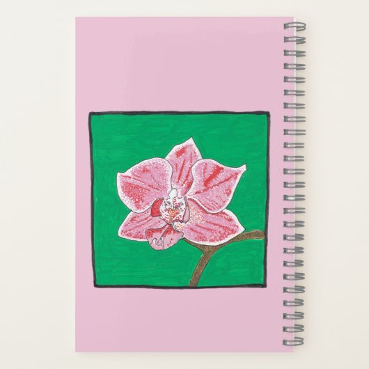 ピンク独身のの蘭あなたのタイトルと名前 ノートブック (裏面)