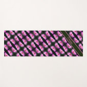 ピンク独身のコスモスの花のパタパーソナライズされたーン ヨガマット (正面(横))