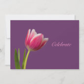 ピンク独身のチューリップ記念日パーティー-紫 招待状 (裏面)