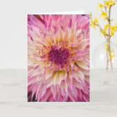 ピンク独身のフローラプリントグリーティングカード カード (黄色い花)