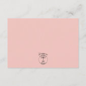 ピンク独身のローズブドフラワー詳細結婚ズ エンクロージャーカード (裏面)
