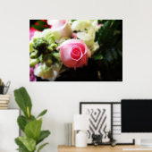 ピンク独身のローズ撮影プリント ポスター (ホームオフィス)