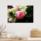 ピンク独身のローズ撮影プリント ポスター (キッチン)