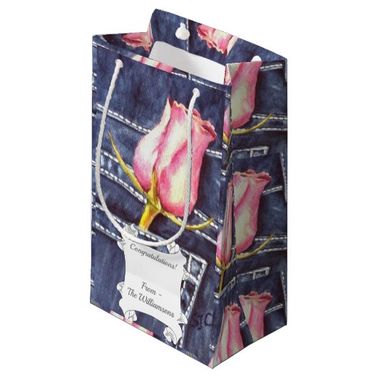 ピンク独身のローズ スモールペーパーバッグ (正面アングル)