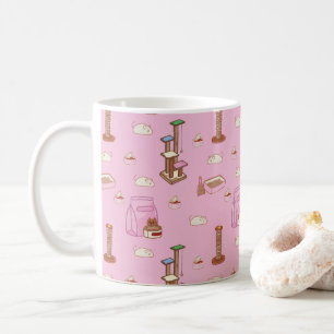 ピンク猫のおもちゃパターン  あの猫ライフマグ コーヒーマグカップ