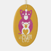 ピンク猫のお母さん セラミックオーナメント (右)