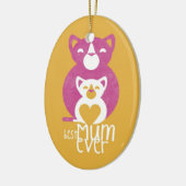 ピンク猫のお母さん セラミックオーナメント (左)