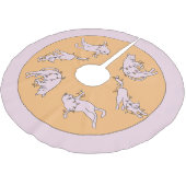 ピンク猫のクリスマスライト ブラッシュドポリエステルツリースカート (アングル)