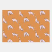 ピンク猫のクリスマスライト ラッピングペーパーシート (正面2)