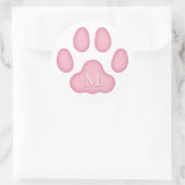 ピンク猫のポープリントペットモパーソナライズされたノグラム ラウンドシール (バッグ)